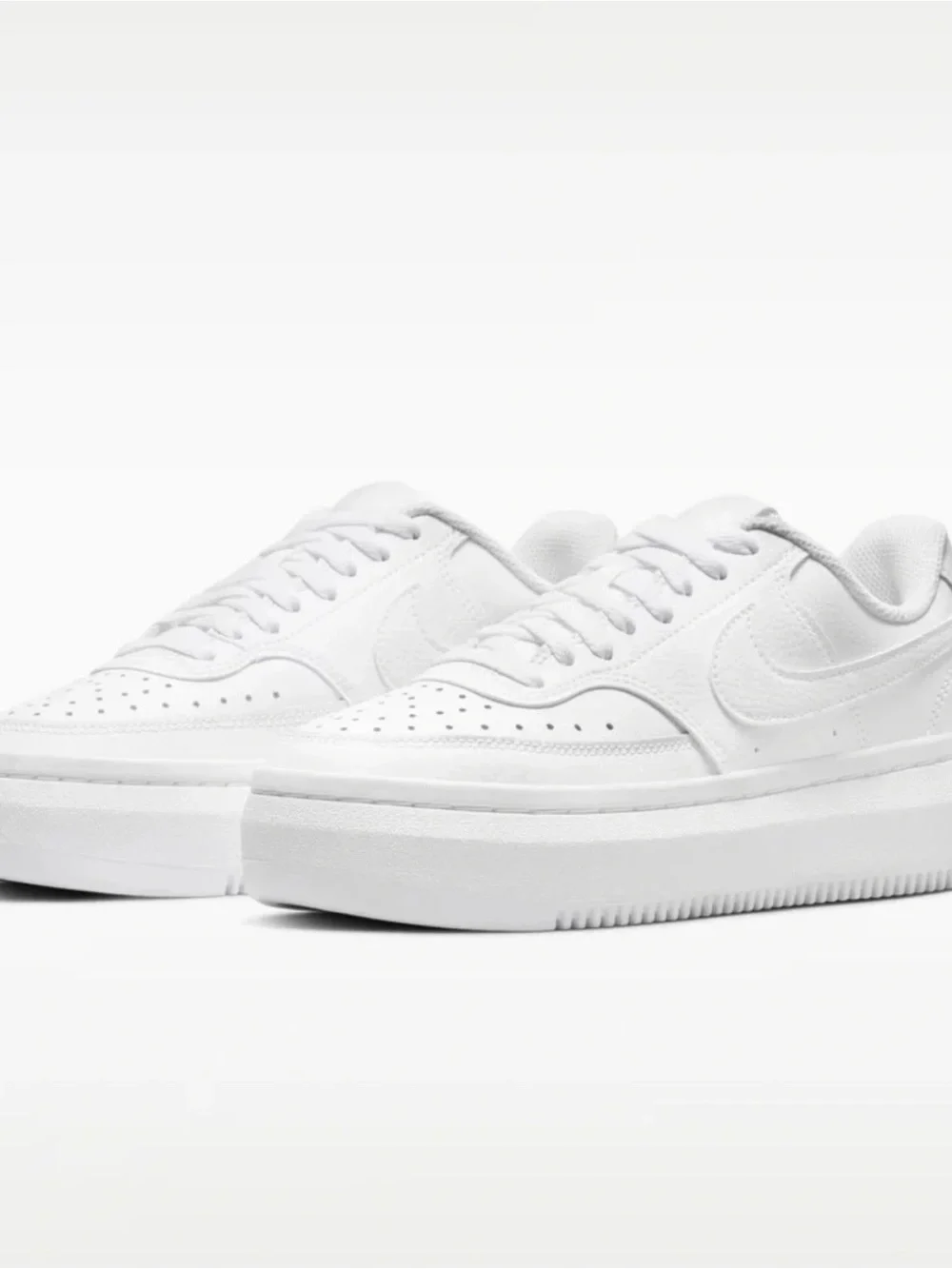 WOMEN'S NIKE COURT VISION ALTA LEATHER WHITE GREY SNEAKERS sz 8.5 - Picture 1 of 11
